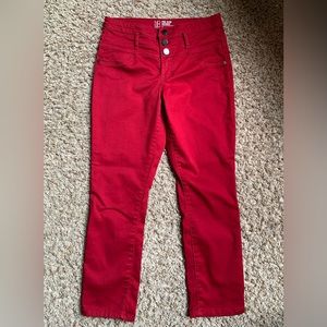 No Boundaries Size 11 Red Mid-Rise Skinny Pants